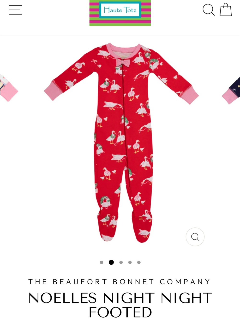 The Beaufort Bonnet Company Red Footed One-Piece with Pink Trim and Bird Print